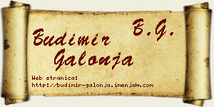 Budimir Galonja vizit kartica